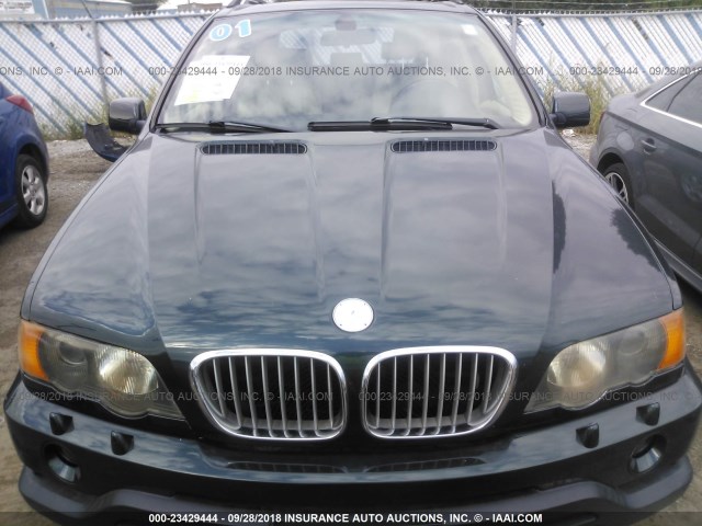 WBAFB33551LH07396 - 2001 BMW X5 4.4I GREEN photo 6
