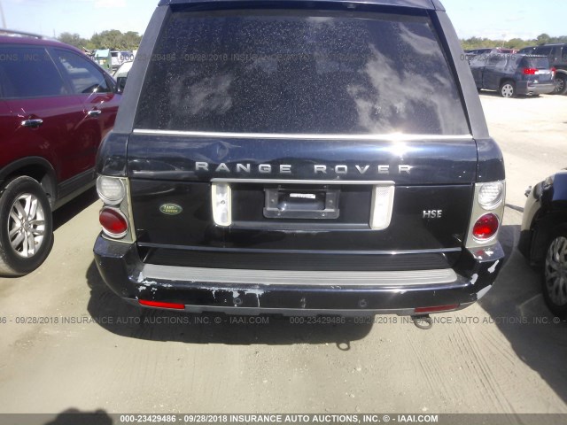 SALME15426A202726 - 2006 LAND ROVER RANGE ROVER HSE BLACK photo 6