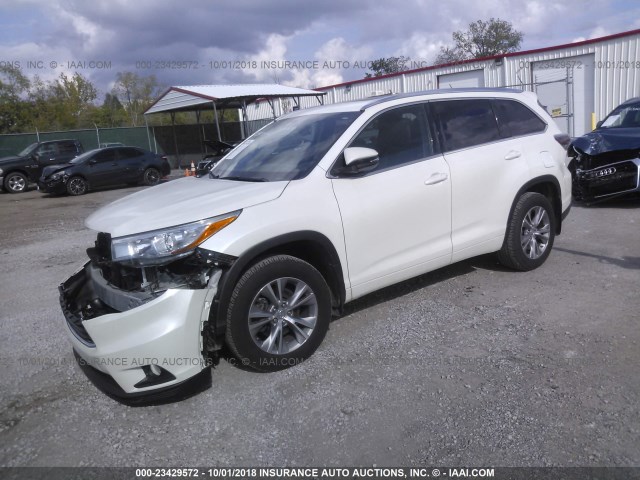 5TDJKRFH2FS212601 - 2015 TOYOTA HIGHLANDER XLE თეთრი ფოტო 2