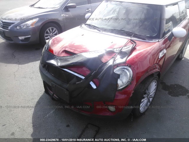 WMWMF73587TL85491 - 2007 MINI COOPER S RED photo 6