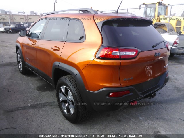 1C4PJMBB0EW276118 - 2014 JEEP CHEROKEE TRAILHAWK ORANGE photo 3