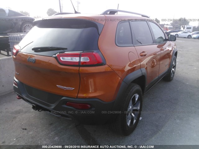 1C4PJMBB0EW276118 - 2014 JEEP CHEROKEE TRAILHAWK 橙色 照片 4