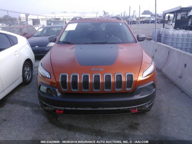 1C4PJMBB0EW276118 - 2014 JEEP CHEROKEE TRAILHAWK 橙色 照片 6