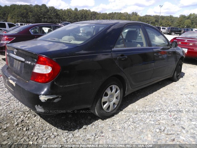 4T1BE32K33U211843 - 2003 TOYOTA CAMRY LE/XLE/SE BLACK photo 4