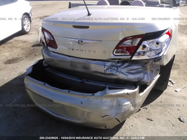 1C3LC45K28N627517 - 2008 CHRYSLER SEBRING GOLD photo 6