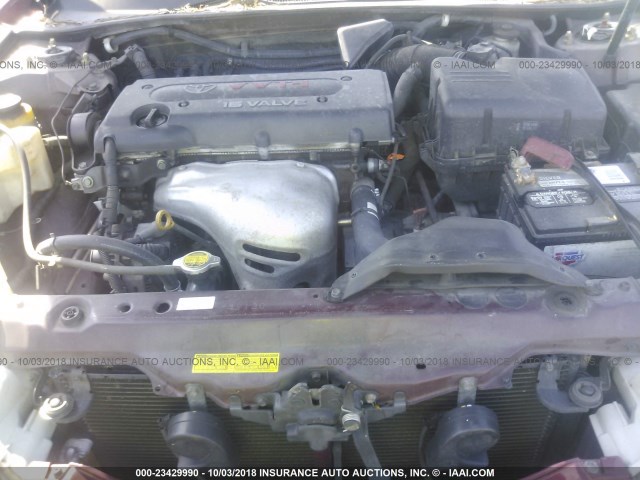 4T1BE32K24U314642 - 2004 TOYOTA CAMRY LE/XLE/SE BURGUNDY photo 10