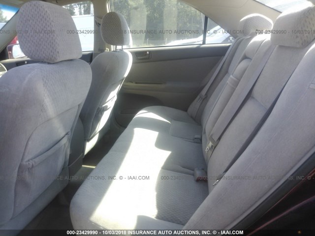 4T1BE32K24U314642 - 2004 TOYOTA CAMRY LE/XLE/SE BURGUNDY photo 8