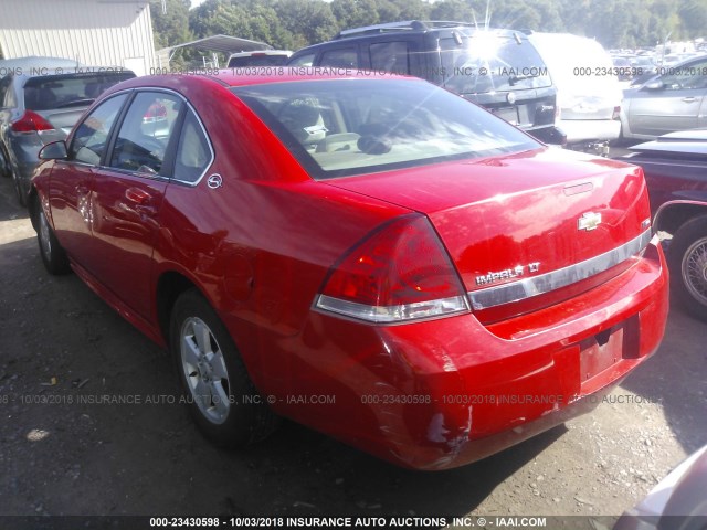 2G1WT57K591156633 - 2009 CHEVROLET IMPALA 1LT RED photo 3