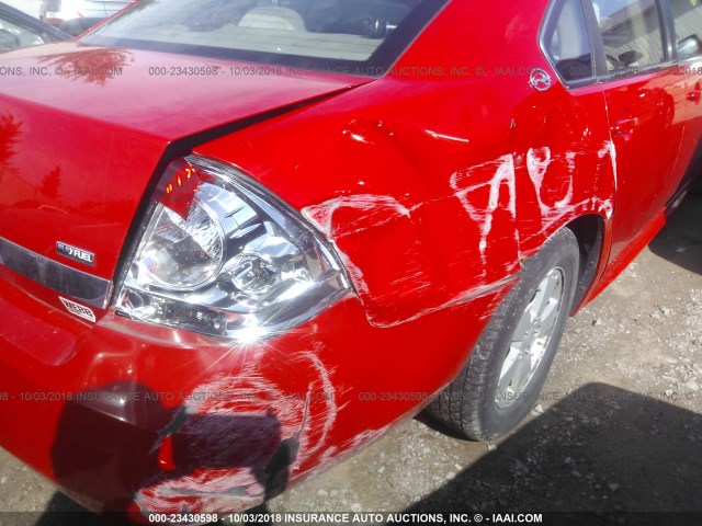 2G1WT57K591156633 - 2009 CHEVROLET IMPALA 1LT RED photo 6