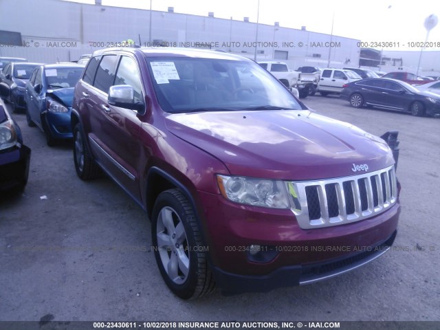 1J4RR6GTXBC551807 - 2011 JEEP GRAND CHEROKEE OVERLAND RED photo 1