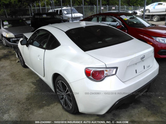 JF1ZNAA16F8707304 - 2015 TOYOTA SCION FR-S WHITE photo 3