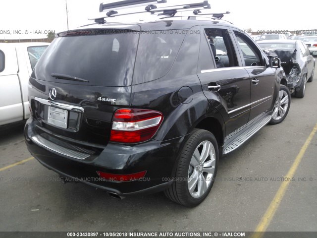 4JGBB8GB5BA744422 - 2011 MERCEDES-BENZ ML 350 4MATIC BLACK photo 4