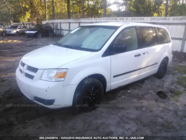 1D8HN44H38B143361 - 2008 DODGE GRAND CARAVAN SE WHITE photo 2