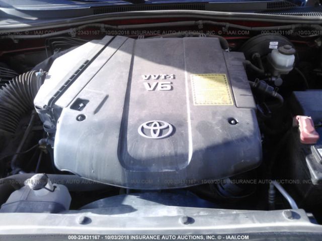 3TMJU62N29M082490 - 2009 TOYOTA TACOMA DOUBLE CAB PRERUNNER RED photo 10