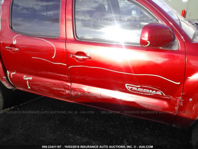 3TMJU62N29M082490 - 2009 TOYOTA TACOMA DOUBLE CAB PRERUNNER RED photo 6
