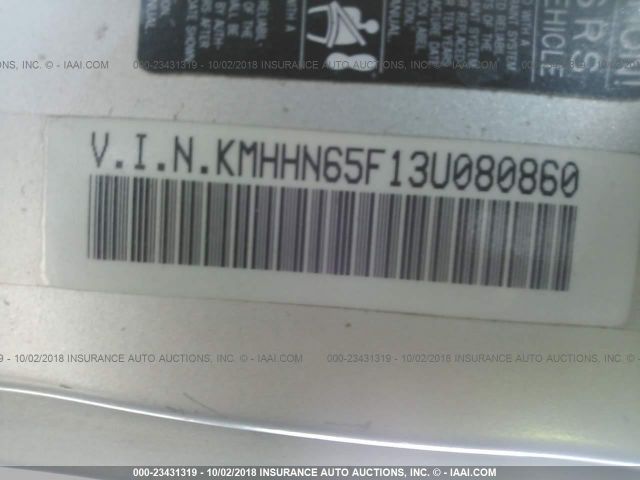 KMHHN65F13U080860 - 2003 HYUNDAI TIBURON GT SILVER photo 9