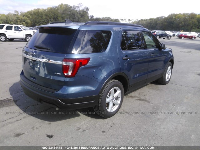 1FM5K8B89JGB30641 - 2018 FORD EXPLORER BLUE photo 4