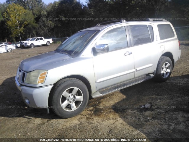 5N1AA08A34N722484 - 2004 NISSAN ARMADA SE/LE SILVER photo 2