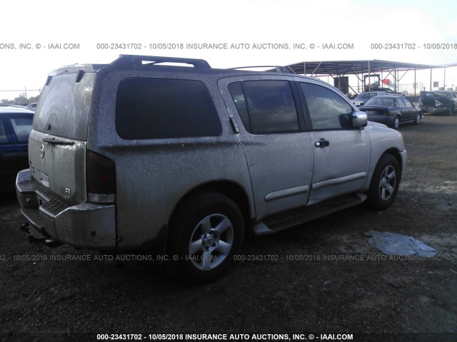 5N1AA08A34N722484 - 2004 NISSAN ARMADA SE/LE SILVER photo 4