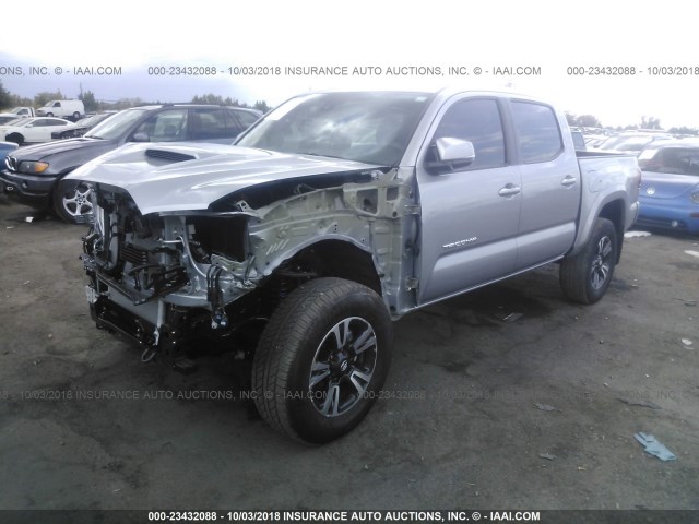 3TMCZ5AN3JM153142 - 2018 TOYOTA TACOMA DBL CAB/SR/TRDSPT/OR/PRO Күміс фото 2