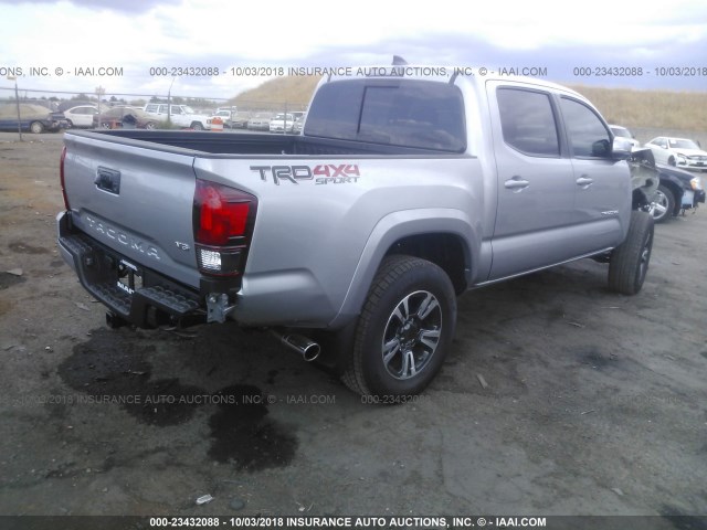 3TMCZ5AN3JM153142 - 2018 TOYOTA TACOMA DBL CAB/SR/TRDSPT/OR/PRO Күміс фото 4