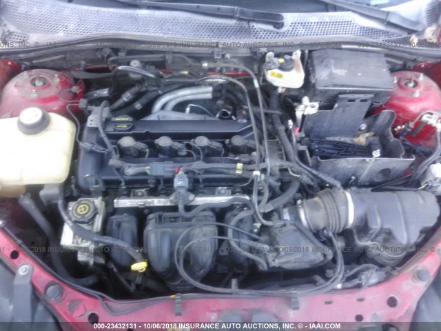 1FAHP34NX7W332241 - 2007 FORD FOCUS ZX4/S/SE/SES Қызыл фото 10