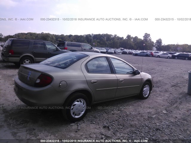 1B3ES46C8YD685752 - 2000 DODGE NEON ES TAN photo 4