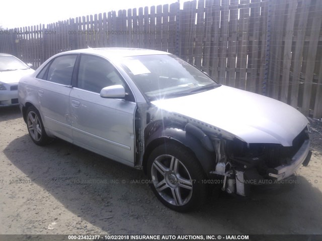 WAUDF78E17A145896 - 2007 AUDI A4 2.0T QUATTRO SILVER photo 1