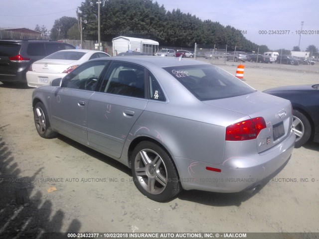 WAUDF78E17A145896 - 2007 AUDI A4 2.0T QUATTRO SILVER photo 3