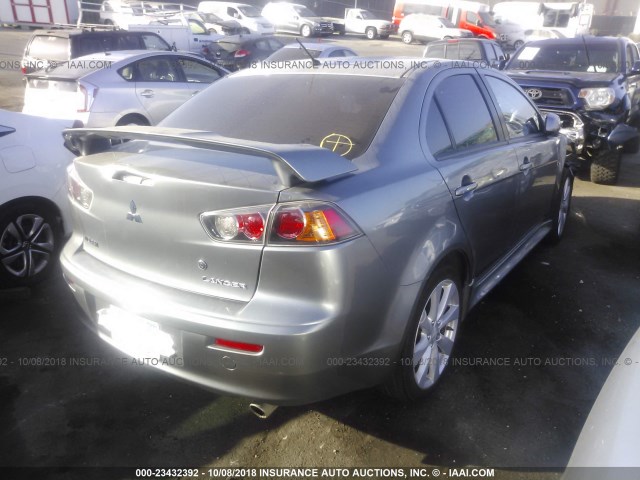 JA32U8FW1CU022737 - 2012 MITSUBISHI LANCER GT GRAY photo 4