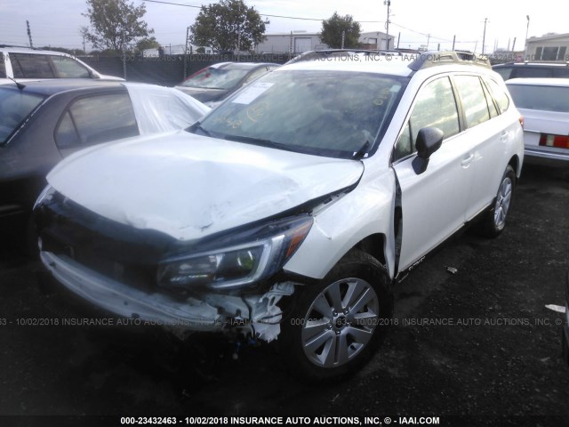 4S4BSAAC4J3385480 - 2018 SUBARU OUTBACK 2.5I WHITE photo 2