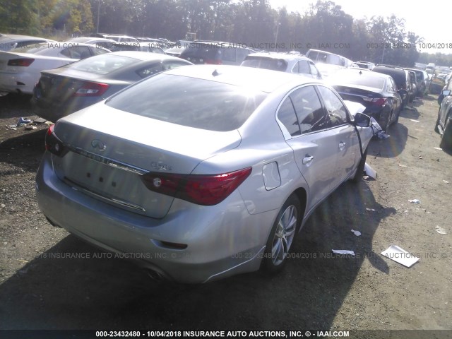 JN1BV7AR2FM412828 - 2015 INFINITI Q50 PREMIUM/SPORT SILVER photo 4