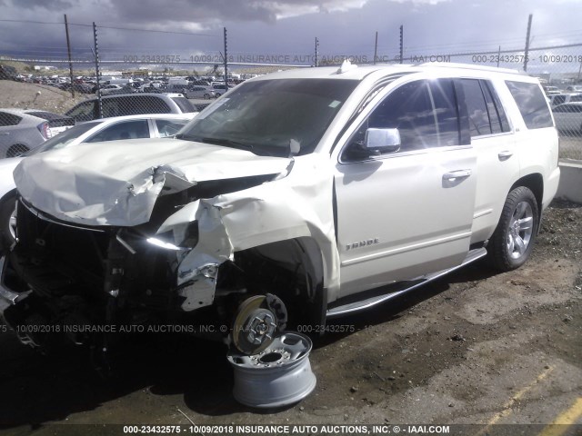 1GNSKCKC5FR500453 - 2015 CHEVROLET TAHOE K1500 LTZ WHITE photo 2