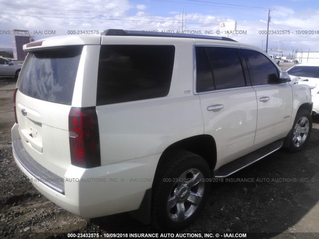 1GNSKCKC5FR500453 - 2015 CHEVROLET TAHOE K1500 LTZ WHITE photo 4