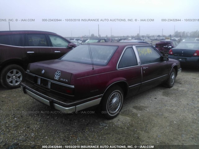 1G4HR1437HH550629 - 1987 BUICK LESABRE LIMITED BURGUNDY photo 4