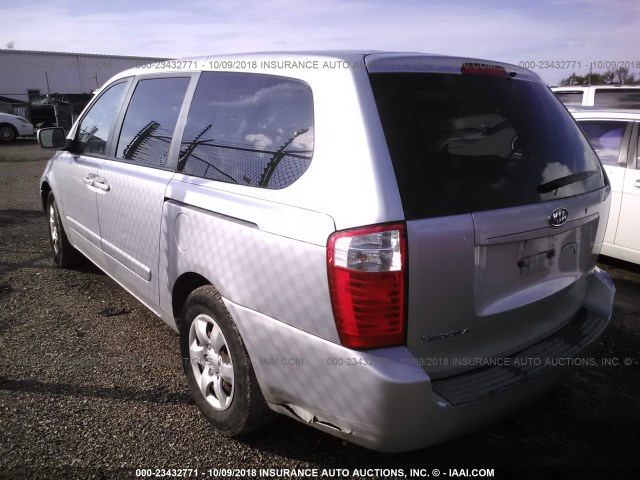 KNDMB233176108745 - 2007 KIA SEDONA EX/LX SILVER photo 3