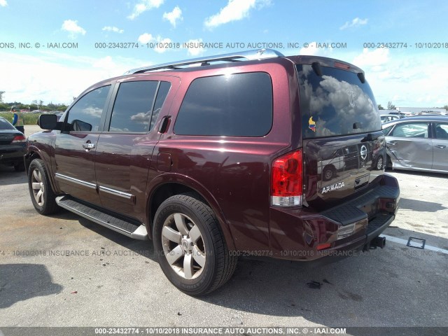 5N1AA0ND8EN608934 - 2014 NISSAN ARMADA SV/SL/PLATINUM BURGUNDY photo 3