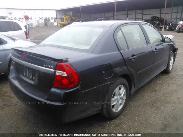 1G1ZT52805F238944 - 2005 CHEVROLET MALIBU LS მუქი ლურჯი ფოტო 4