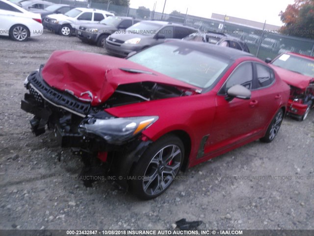 KNAE55LC4J6015946 - 2018 KIA STINGER GT2 RED photo 2