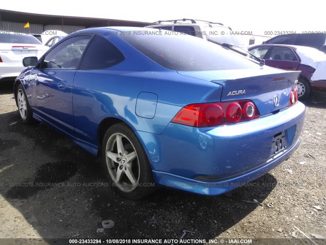 JH4DC53015S002142 - 2005 ACURA RSX TYPE-S BLUE photo 3