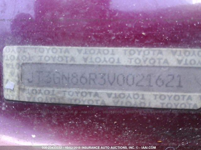 JT3GN86R3V0021621 - 1997 TOYOTA 4RUNNER SR5 RED photo 9