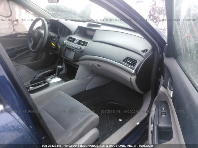 1HGCP2F38BA021778 - 2011 HONDA ACCORD LX BLUE photo 5