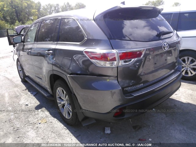 5TDBKRFH7ES010002 - 2014 TOYOTA HIGHLANDER LE/LE PLUS ნაცრისფერი ფოტო 3