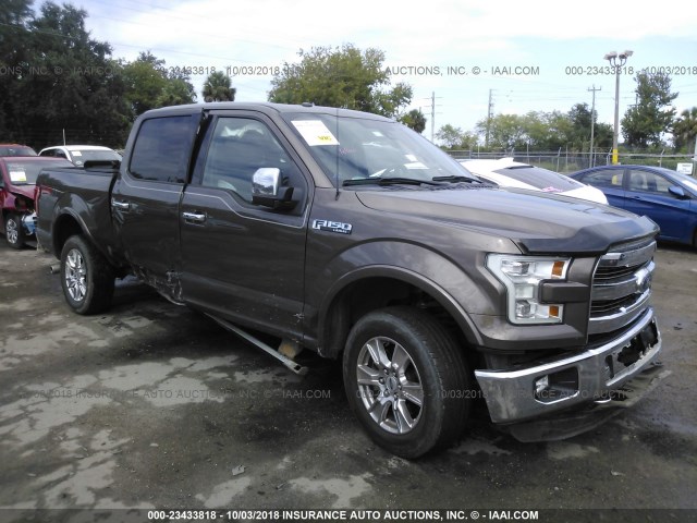 1FTEW1EFXGFB81901 - 2016 FORD F150 SUPERCREW GRAY photo 1