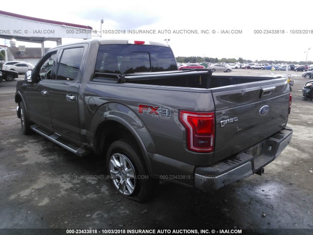 1FTEW1EFXGFB81901 - 2016 FORD F150 SUPERCREW GRAY photo 3