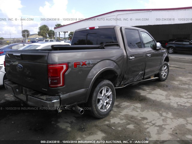 1FTEW1EFXGFB81901 - 2016 FORD F150 SUPERCREW GRAY photo 4
