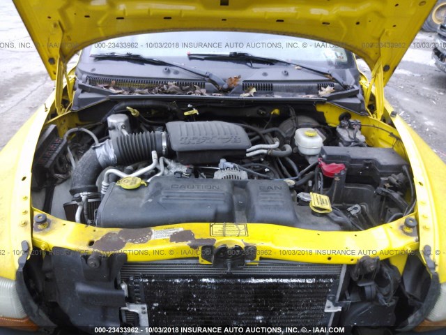 1D7HG38N64S728776 - 2004 DODGE DAKOTA QUAD SPORT YELLOW photo 10