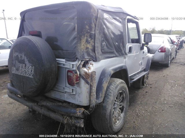 1J4FA39S64P722321 - 2004 JEEP WRANGLER X SILVER photo 4