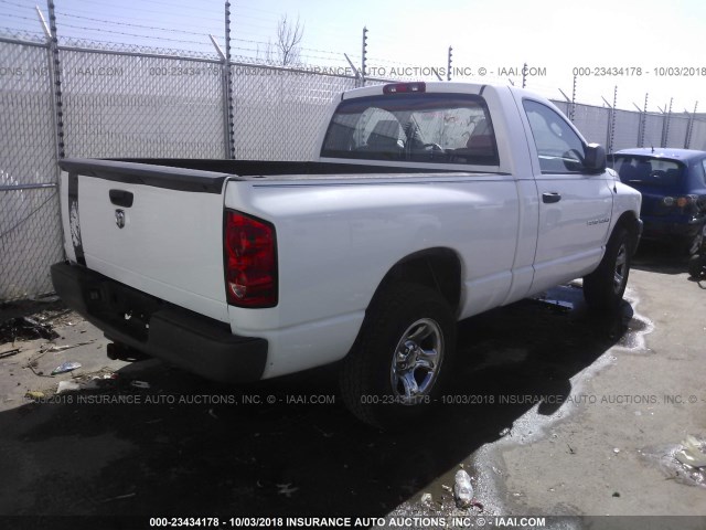 1D7HA16N07J628224 - 2007 DODGE RAM 1500 ST/SLT WHITE photo 4