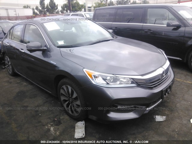 JHMCR6F34HC025726 - 2017 HONDA ACCORD HYBRID GRAY photo 1